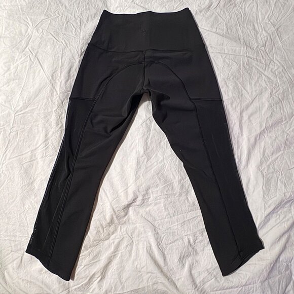 Like New Lululemon Hot To Street Crop Leggings Black Luxtreme Yoga Pants Mesh 4 - Picture 6 of 11